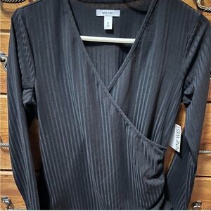 Nine West Charcoal V-Neck Top